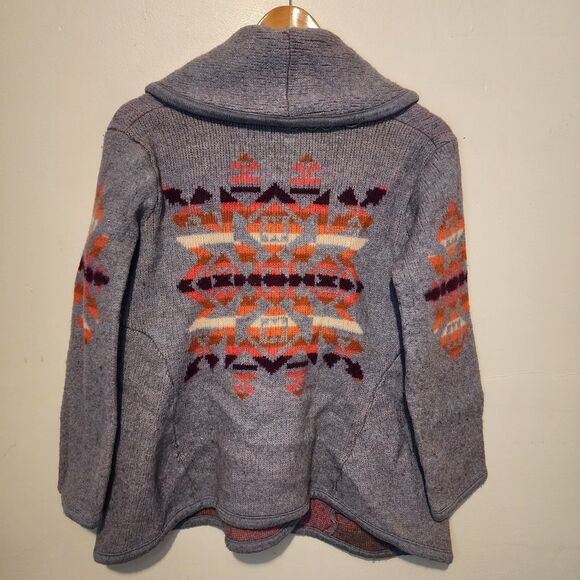 We The Free People Aztec Cardigan Sweater Womens Medium Wool Southwestern - Picture 6 of 13